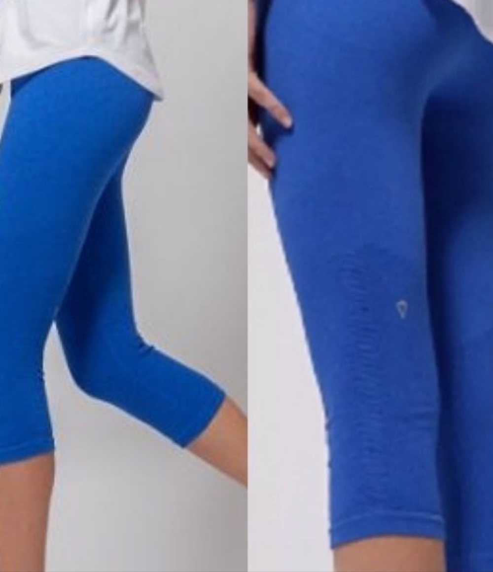 Ivivva Seamless Breathe Love Crops Sz 8 Royal Blue.